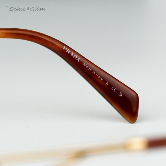 Prada Men Eyeglasses Gold Demo Rectangle PRB50V 5AK1O1 NEW AUTHENTIC - Picture 7 of 8